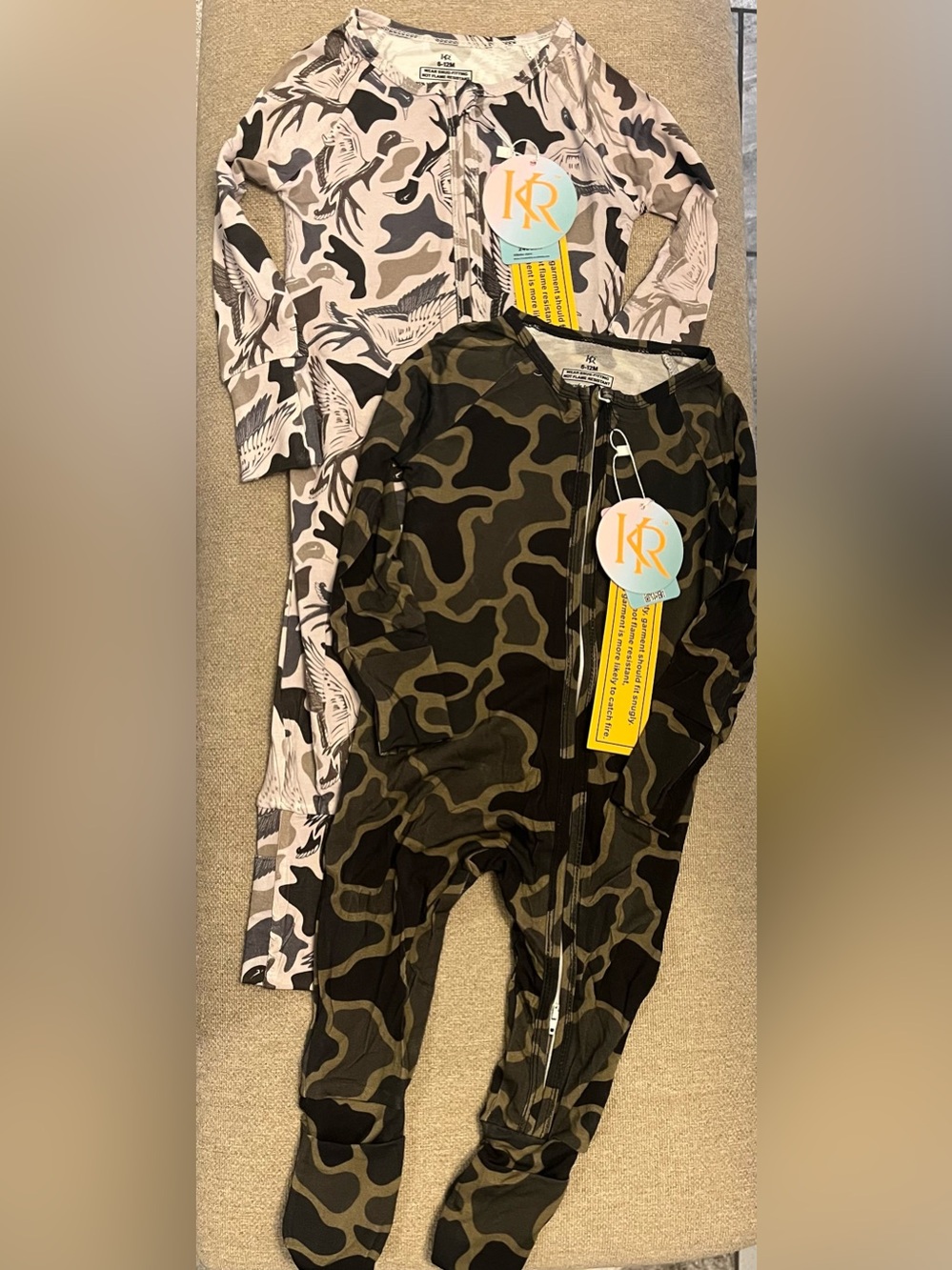 KR Camo and Duck zippy sleeper baby size 6-12 month NWT bamboo